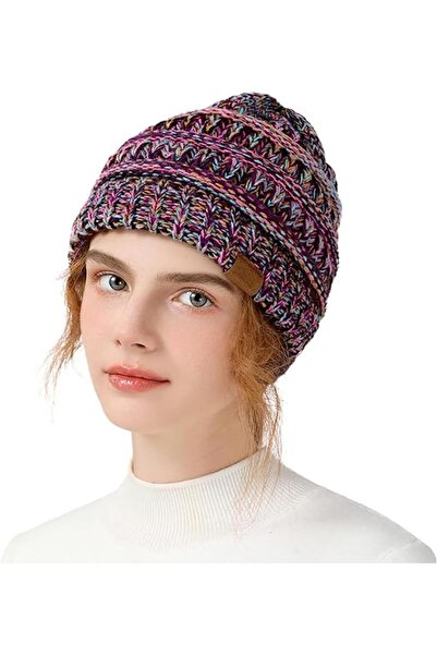 wisfunlly Beanie for Women, Knitted Hat Winter Double Soft Warm Knitted Beani...
