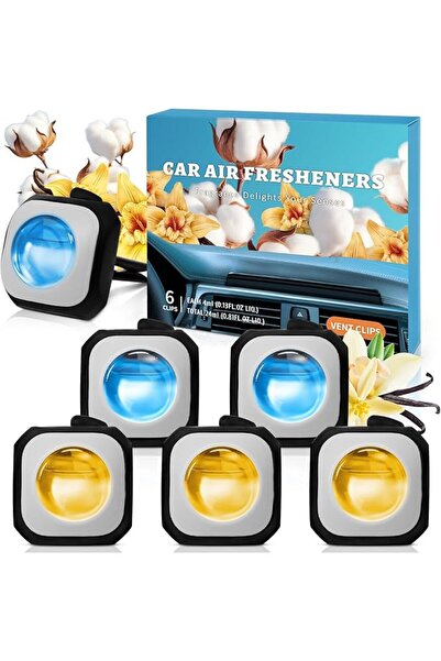 ScentSationals Car Air Freshener Vent Clip - Vanilla & Cotton Scent, 6 Count ...