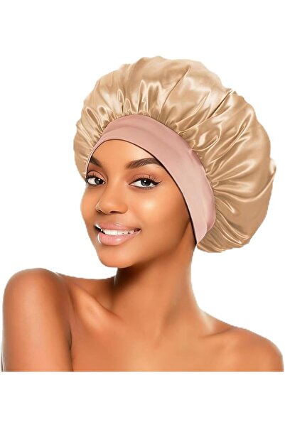 GENERAL Adjustable Wide Brimmed Satin Sleep Bonnet for Women Effectively Cont...