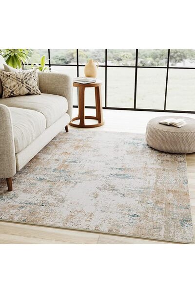 GENERAL PureCozy Modern Living Room Rug 300x400cm Beige Grey Washable Rugs | ...