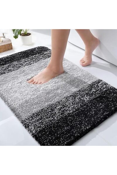 Winsoyya Bathroom Rugs Sets 3 Piece, Dark Gray Shaggy Chenille Bath Rug, Non ...