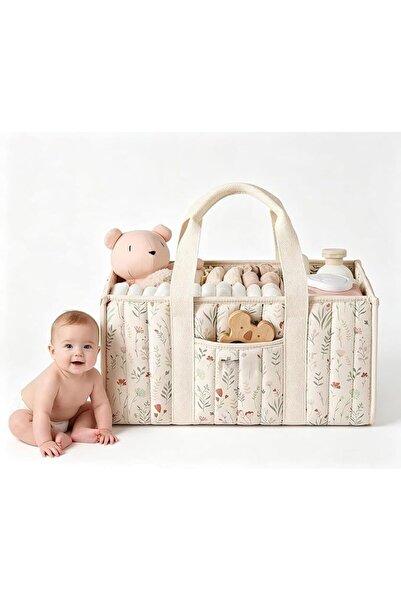 GENERAL Baby Diaper Caddy Organizer - Portable Nursery Storage Basket for Cha...