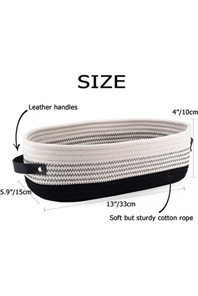 STARSTAR Woven cotton rope basket, toilet paper basket, storage basket with h...