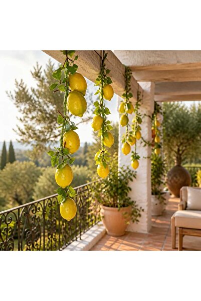 decotoys Decorative lemons on rope 2/set