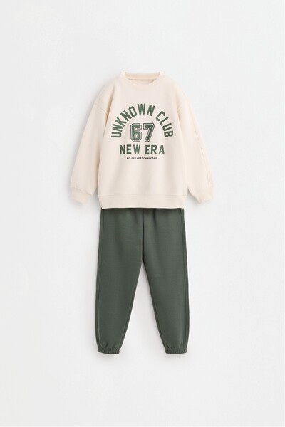 LEFTIES Baskılı sweatshirt ve eşofman altı takımı