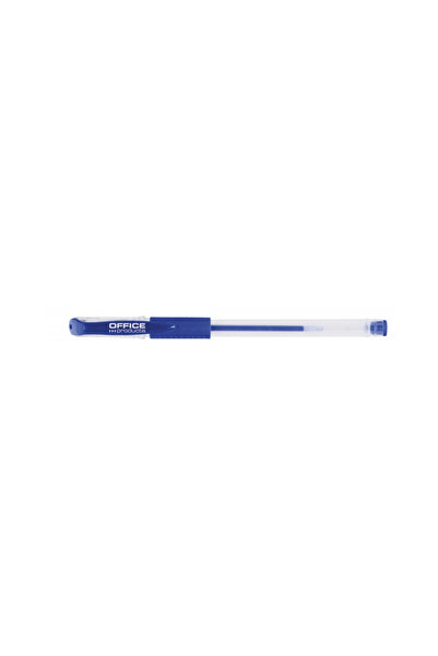 OFFICE products Transparent Gel Pen, With Rubber Grip, 0.5Mm Tip, - Blue, 0.5 mm