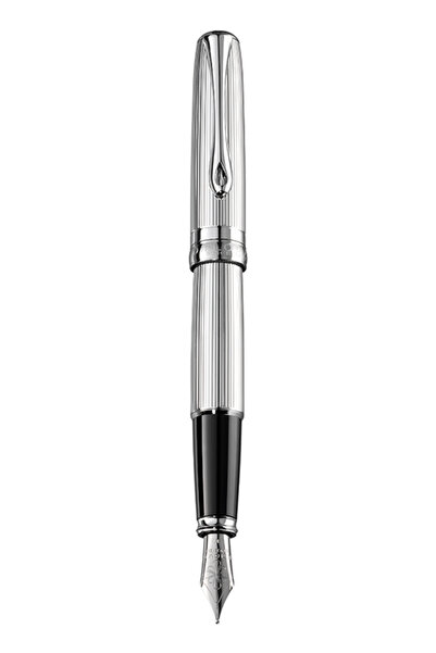 Diplomat Excellence A - Guilloche Chrome - Nerezové plnicí pero, bílé