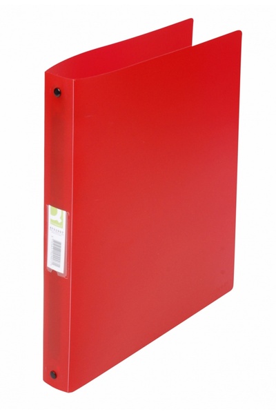 Q-Connect Caiet Mecanic 4 Inele - D25Mm, Coperti Flexibile Pp, - Rosu Transpa...