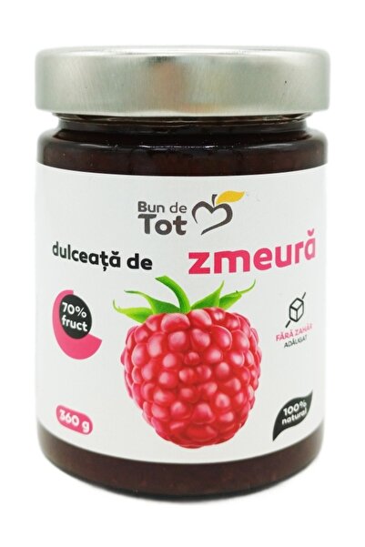 Bun de Tot Dulceață de Zmeură cu 70%fruct, fără zahăr, fără chimicale, 360g