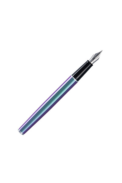 Diplomat Traveller Pen, With M Nib, Stainless Steel - Funky Petrol, Blue