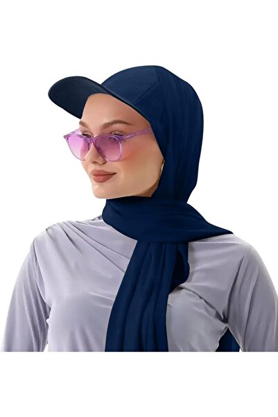 GENERAL قبعة بيسبول نسائية مع حجاب مدمج، وشاح حجاب 2 في 1 مع قبعة داخلية مدمج...