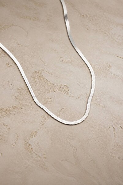 LYKOS Silver Color Shiny Surface Italian Chain Necklace - 60 cm Elegant Desig...