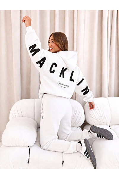 macklin Unisex Women's and Men's Back Printed Oversize 3 Thread Hooded Tracks...
