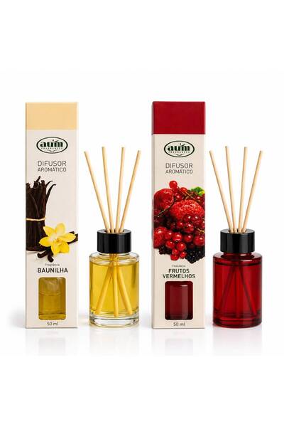 AUM Set Difuzoare Aromatice – 2 Arome Diferite (Vanilie & Fructe Roșii) – 2×5...