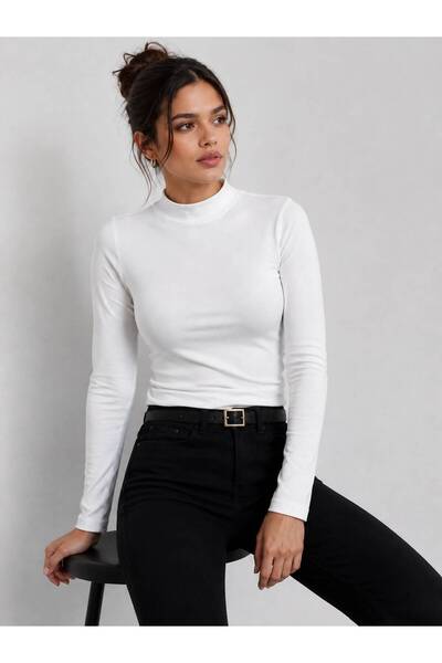 POLYMOOD Women's 95% Cotton Half Turtleneck Sweat-Proof Breathable Long Sleev...