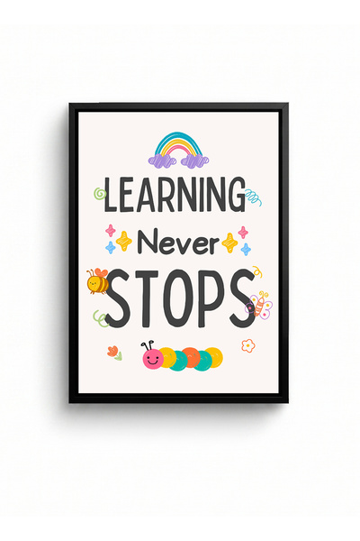 LOWHA Canvas Wall Art on Wood Frame with Black Floating Frame and Motivationa...