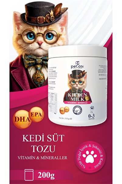 T-Pet.Co Yavru Kedi Süt Tozu 200 g | 0-3 Ay Taurin, DHA, Vitamin ve Mineral Destekli
