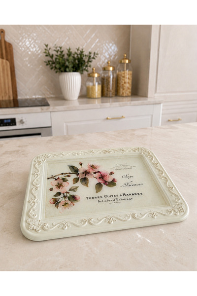 IremTasarimAtolyesi Presentation Tray Epoxy Surface 28Cm*21Cm Kitchen Decoration