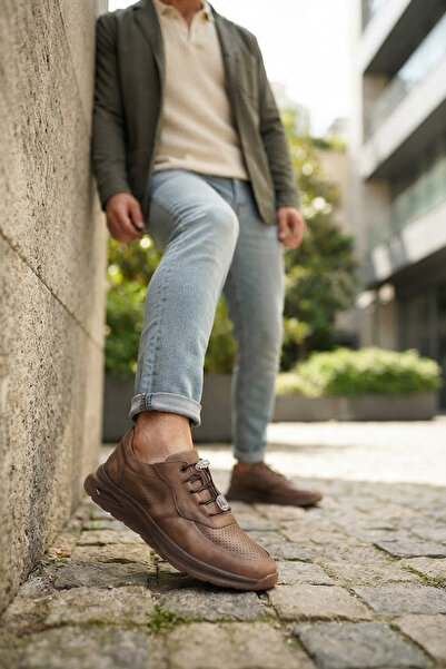 SOLMAZ 2048 Vardar Brown Genuine Leather Men's Shoes