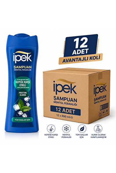 İpek ŞAmpuan Mentol Ferahlığı Kepeğe Karşı Etkili 480 ml X 12 ADET