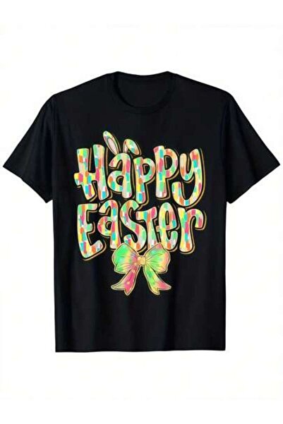 23ERVA 1pc Womens Easter Bunny Bow TshirtCotton 180gsm.Printed Tee.Unisex Cre...