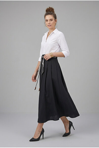 Giyim Dünyası Women's Belted Skirt Black