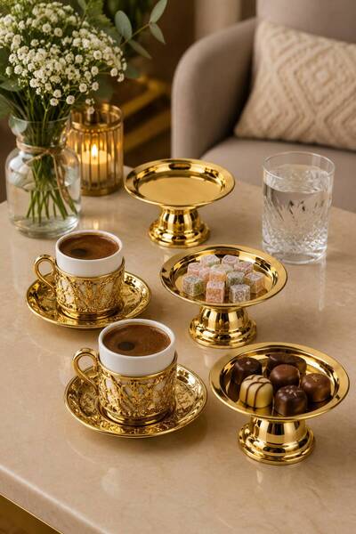 Bayev Set of 6 Gold Plated Decorative Coffee Side Serving Bowls, Sugar Bowls,...