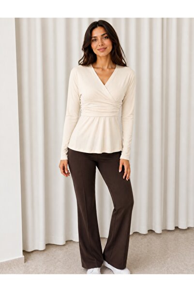 HR New Days Blouse with Double-Breasted Collar and Drawstring Detail at the W...