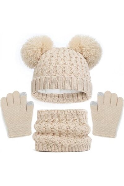 STARSTAR Colorful three-piece set: scarf, gloves, and hat