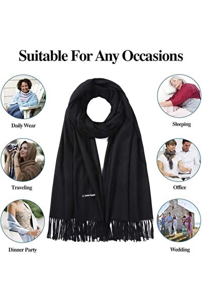 STARSTAR Women's faux cashmere scarf burgundy 200x70cm elegant long.