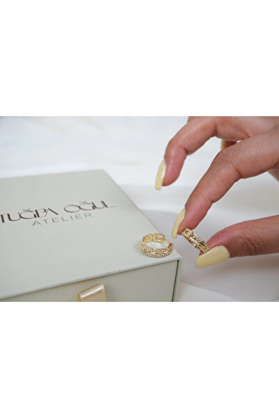 ATELİER TUĞBA Kp659 Minimal Zircon Stone Hoop Earrings (Inner Diameter 13 mm)