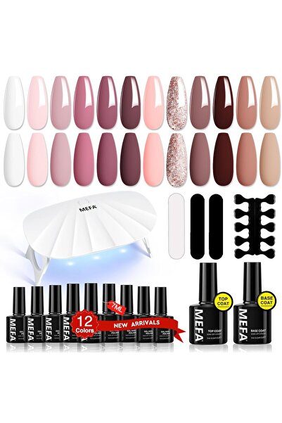 OtherMax Set pentru manichiură semipermanentă Hybrid MEFA, lampă UV 6W, lac g...