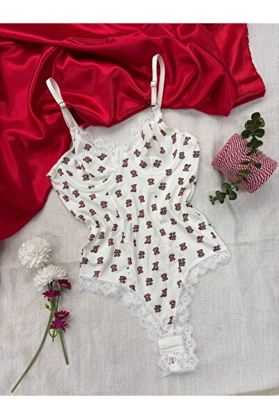ARONA Ayıcık Desenli Kaşkorse Pamuklu Çıtçıtlı Bodysuit