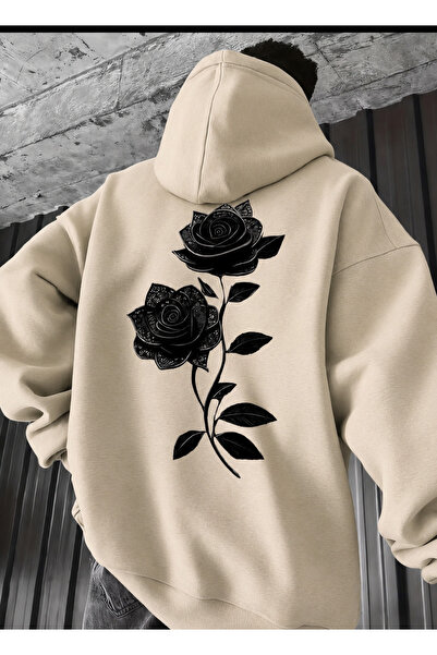 COMANCHERO Unisex Shadow Rose Printed Winter Hooded Sweatshirt
