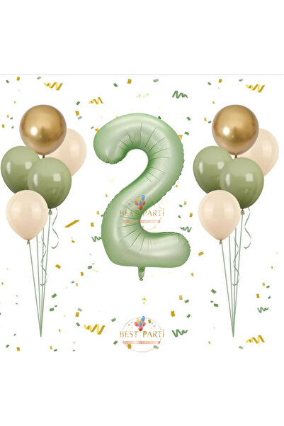 BEST PARTİ Best Su Yeşil Number Balloon Set Age-2