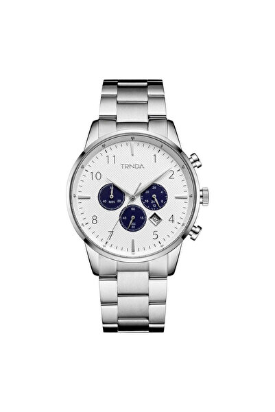 TRNDA Men's Stainless Steel Watch, Silver Dial | Trn-Sw43mm