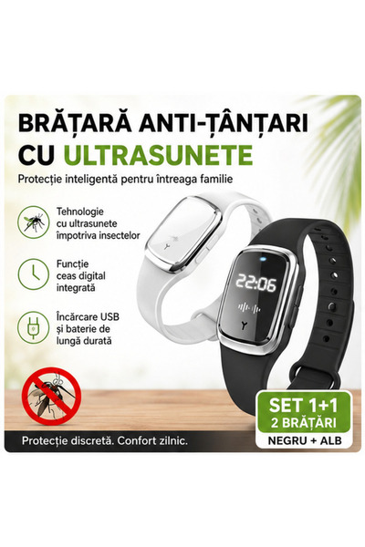 OEM Αντικουνουπικό Βραχιόλι με USB, Υπερήχους και Λειτουργία Ρολογιού