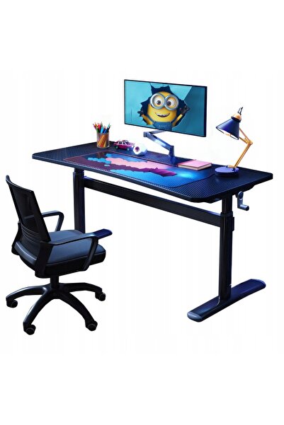 Muvu Birou de gaming reglabil pentru copii cu masă loft, negru