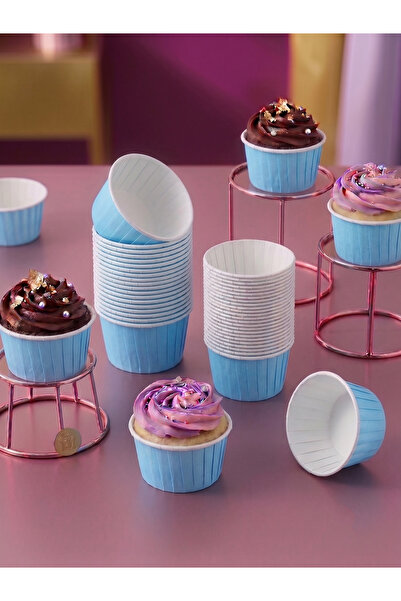 Arya Parti Süs Mavi Kağıt Kek Kapsülü - Muffin Ve Cupcake Pişirme Kalıbı Part...