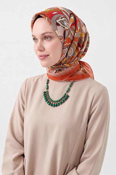Silk Home Velora Scarf Aura Floral Dark Orange