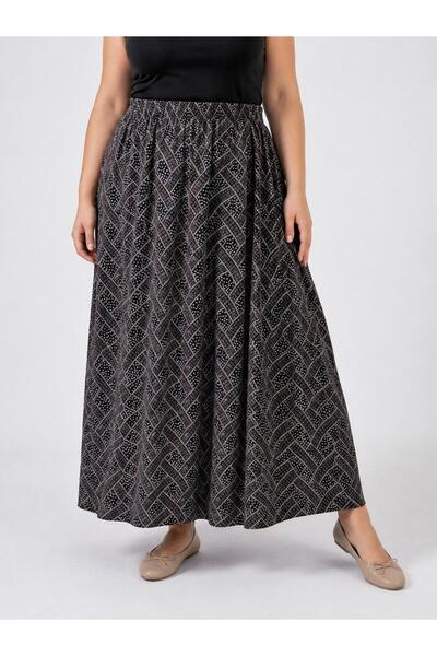Orly More Plus Size Women's Cotton Skirt with Elastic Waist