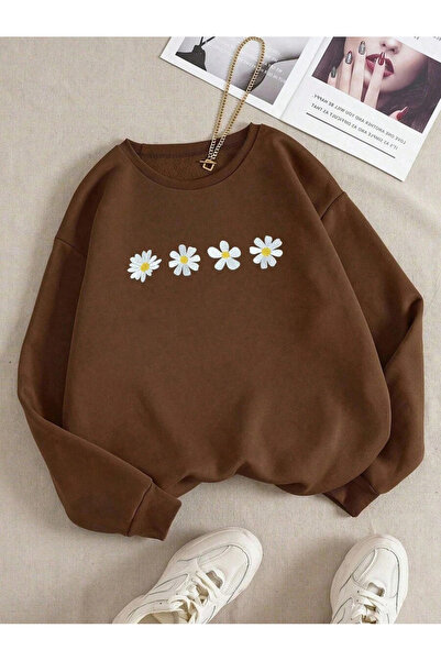 uyguntarz Unisex Fourpapatya Printed Crew Neck Sweatshirt