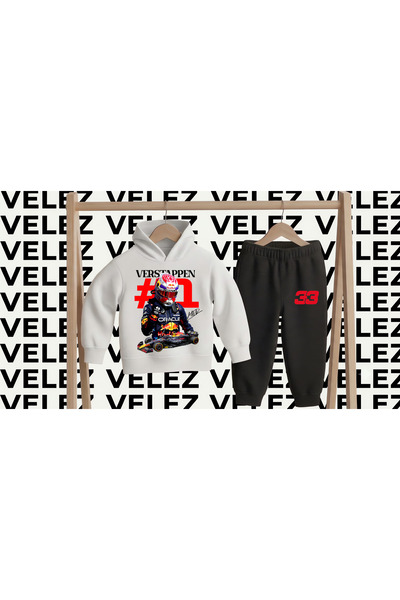 STİL-X Max Verstappen Printed 3 Threaded Yarn Hooded Children's Tracksuit Set