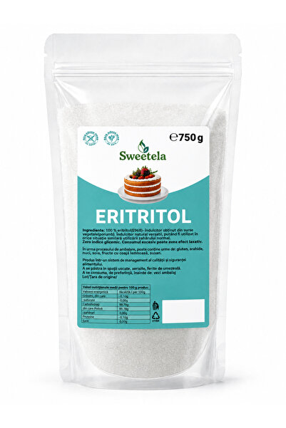Sweet Ela Eritritol 750 g Sweetela – Îndulcitor Fără Zahăr, Zero Calorii, pen...