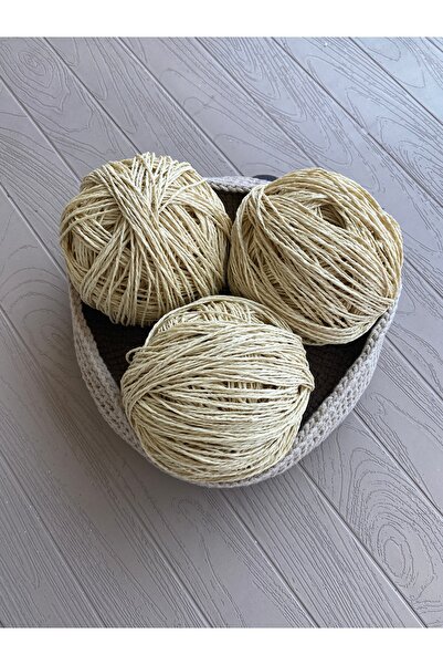 NEVALİN Kağıt ip 3'lü set Krem renk ( 100 gr x 3) 300 gram