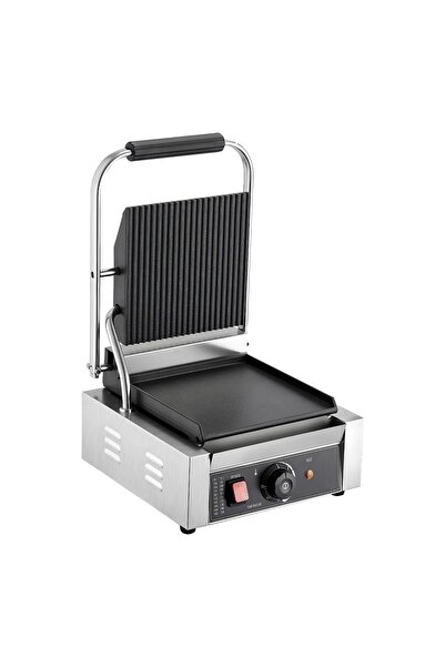 OMS Grill Panini, Profesional, suprafata de gatit Neteda/Striata 22x23 cm, co...