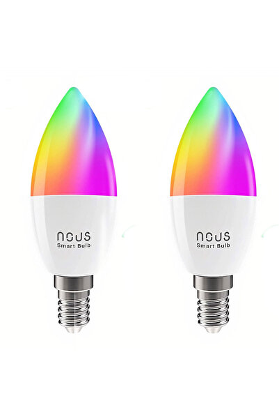 Nous Set 2 Becuri LED RGB Smart P4, E14, Control din aplicatie