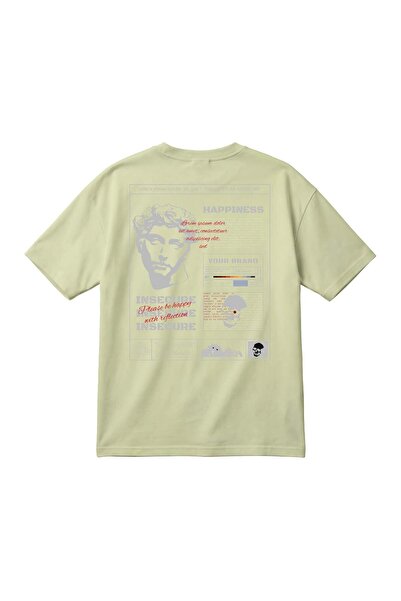 barsde Happiness Printed Oversize Unisex T-Shirt – Streetwear, 100% Cotton
