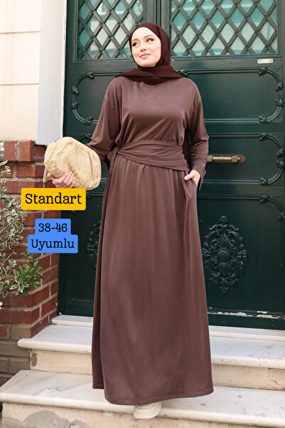 Mogi Butik Women's Cupra Pike Fabric Comfortable Cut Hijab Dress with Mobile ...