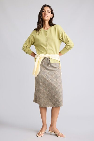 DeFacto Pencil Checkered Regular Waist Midi Skirt I2955Ax26Au